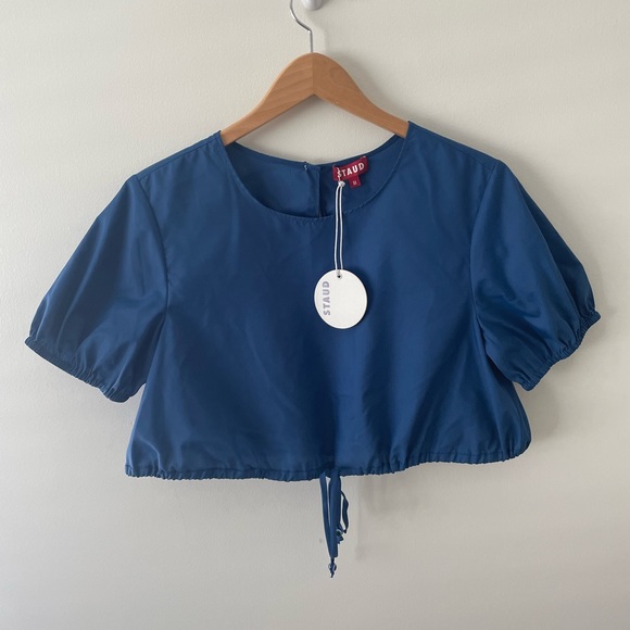 STAUD Tops - Staud Blue Nylon Crop Top